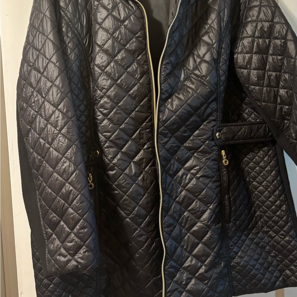 Marc New York Black Puffer Jacket with Quilted Design